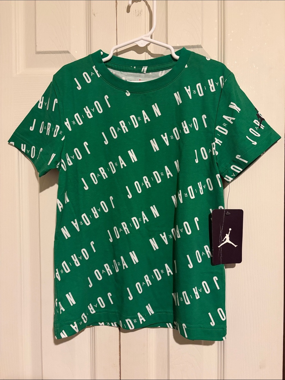 Jordan Green Allover Logo Short Sleeve Tee